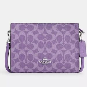 Coach Purple Slim Crossbody Bag with Signature Monogram